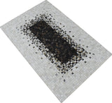 Brown and Ivory Modern Style Hand Made Leather Rug