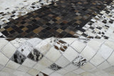 Brown and Ivory Modern Style Hand Made Leather Rug