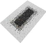 Brown and Ivory Modern Style Hand Made Leather Rug
