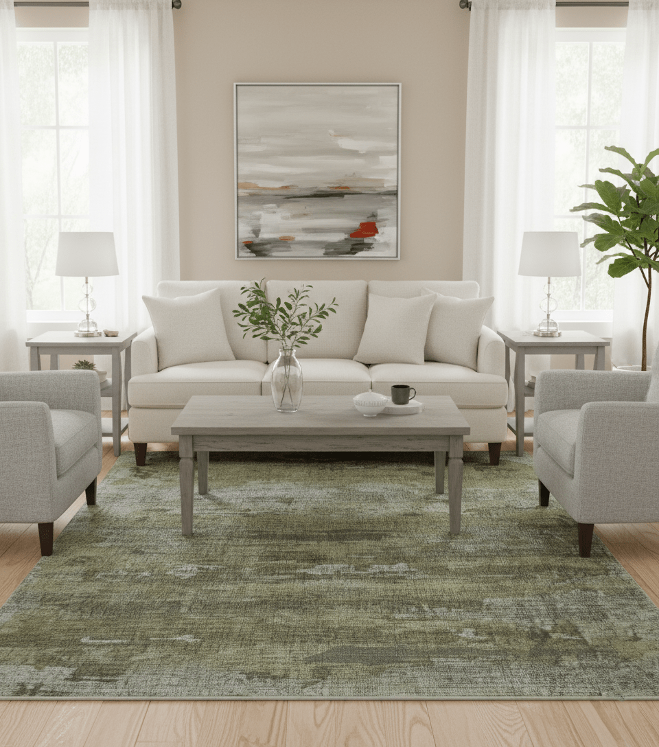 Brown And Silver Abstract Design Hand Knotted Custom Made wool rug