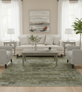 Brown And Silver Abstract Design Hand Knotted Custom Made wool rug