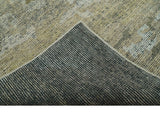 Brown And Silver Abstract Design Hand Knotted Custom Made wool rug