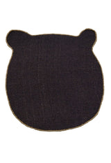 Brown Bubble Bear Face Pattern Hand Tufted 3x3 Wool Rug