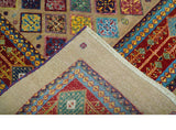 Brown Modern Geometrical Design 8x10 Hand Knotted wool Area Rug