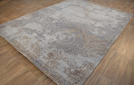 Brown Traditional Style Hand Knotted Wool 8x10 Area Rug