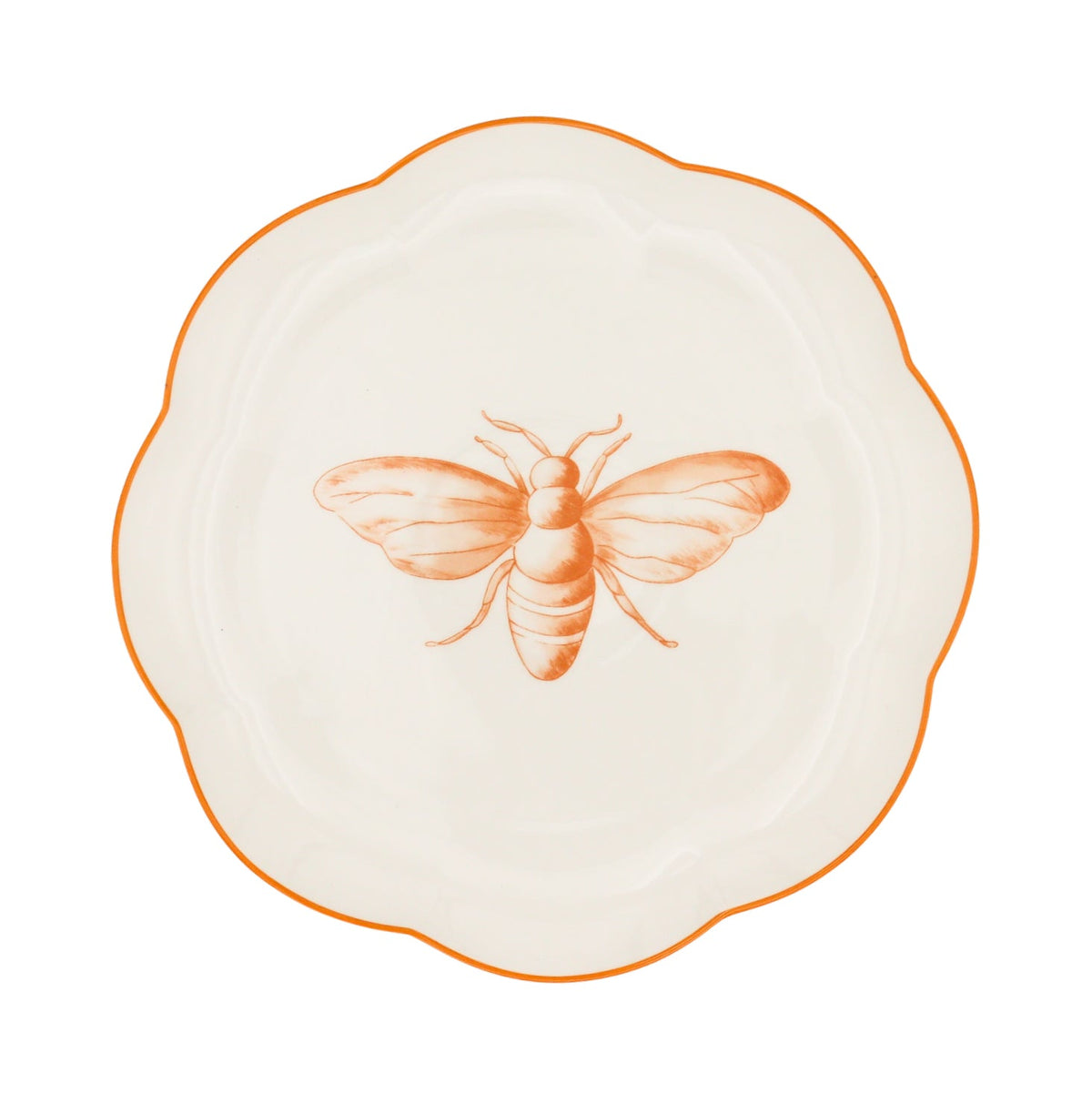 Bumble Homecoming Scalloped Ceramic Starter Plates – Set of 4 (+1 Bonus Plate)