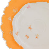 Bumble Voyage Scalloped Ceramic Dinner Plates – Set of 4 (+1 Bonus Plate)