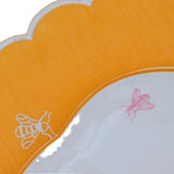 Bumble Voyage Scalloped Ceramic Dinner Plates – Set of 4 (+1 Bonus Plate)