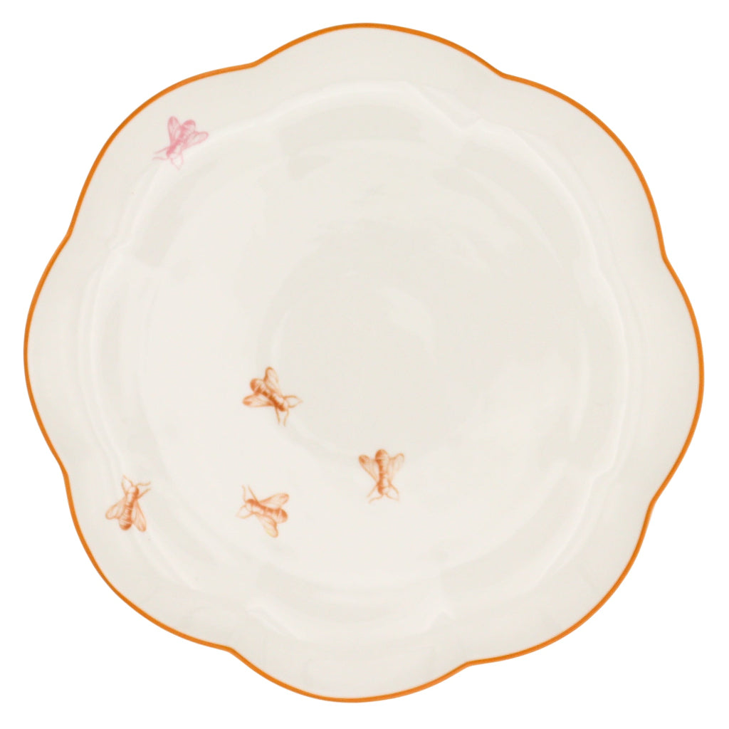 Bumble Voyage Scalloped Ceramic Dinner Plates – Set of 4 (+1 Bonus Plate)