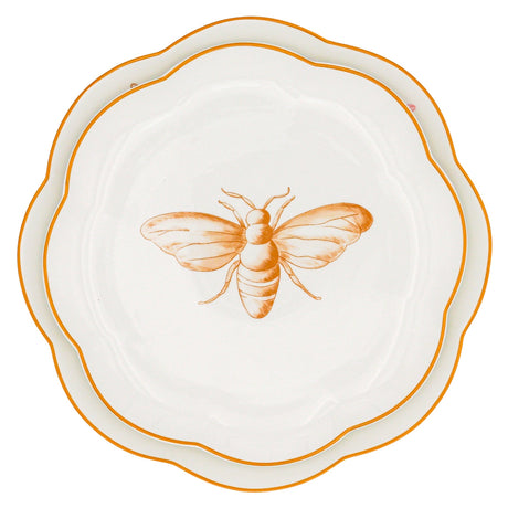 Bumble Voyage Scalloped Dinner Plate - Set of 4 (+1 Bonus Plate)-Dinner Plate-Parc Decor