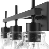 Bunbury 5-Piece "All-in-One" Bathroom Set, Matte Black, 3-Light Vanity Light Combo