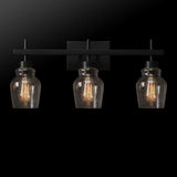 Bunbury 5-Piece "All-in-One" Bathroom Set, Matte Black, 3-Light Vanity Light Combo
