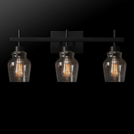 Bunbury 5-Piece "All-in-One" Bathroom Set, Matte Black, 3-Light Vanity Light Combo