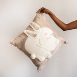 Bunny Rabbit Blush Wool Throw Pillow-Pillows-Parc Decor