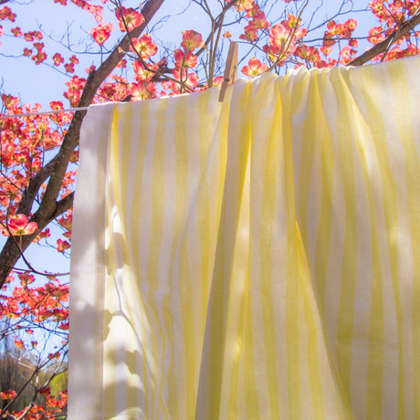 Buttercream Yellow Stripe Tablecloth-Table Linen-Parc Decor