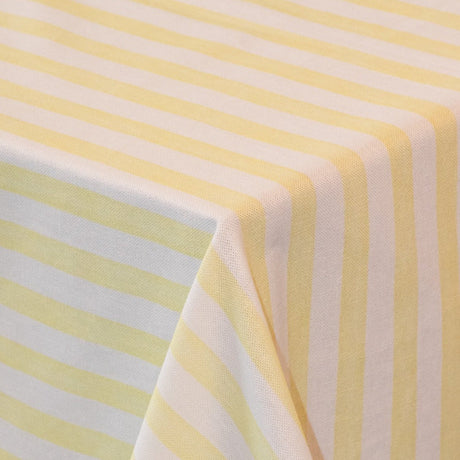 Buttercream Yellow Stripe Tablecloth-Table Linen-Parc Decor