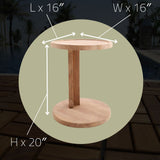 Cabo Natural Teak C Shaped Side Table-Parc Decor