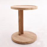 Cabo Natural Teak C Shaped Side Table-Parc Decor