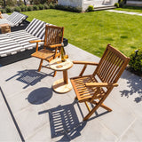 Cabo Natural Teak C Shaped Side Table-Parc Decor