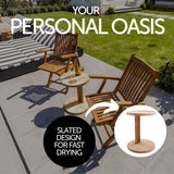 Cabo Natural Teak C Shaped Side Table-Parc Decor