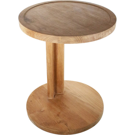 Cabo Natural Teak C Shaped Side Table-Side Table-Parc Decor