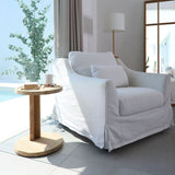 Cabo Natural Teak C Shaped Side Table-Parc Decor