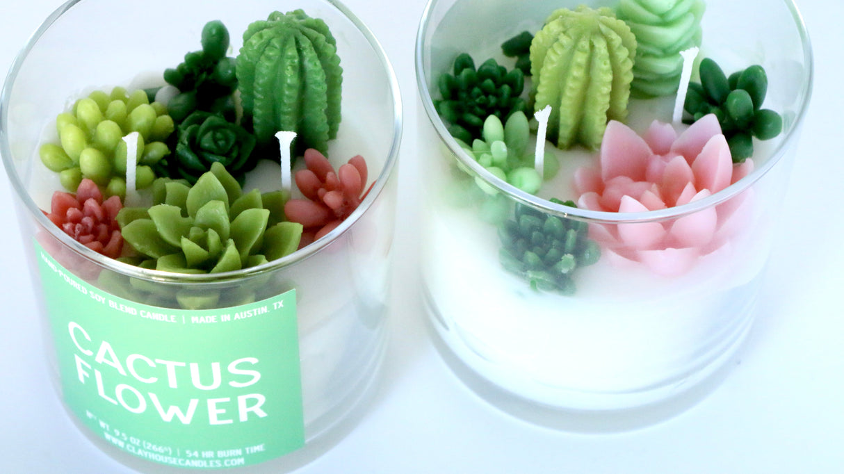 Cactus Flower Container Candle-Candles-Parc Decor
