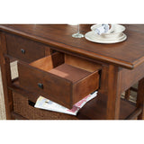 Caldwell Kitchen Cart, Antique Cappuccino-Coffee & Cocktail Tables-Parc Decor
