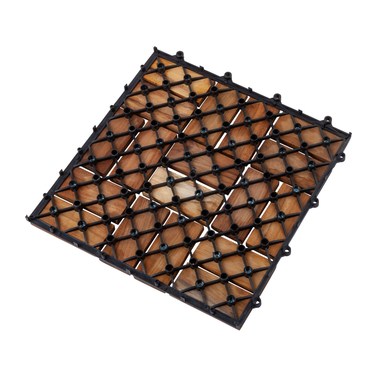 Calgary Oiled Teak Outdoor Interlocking Tiles-Floor Tile-Parc Decor