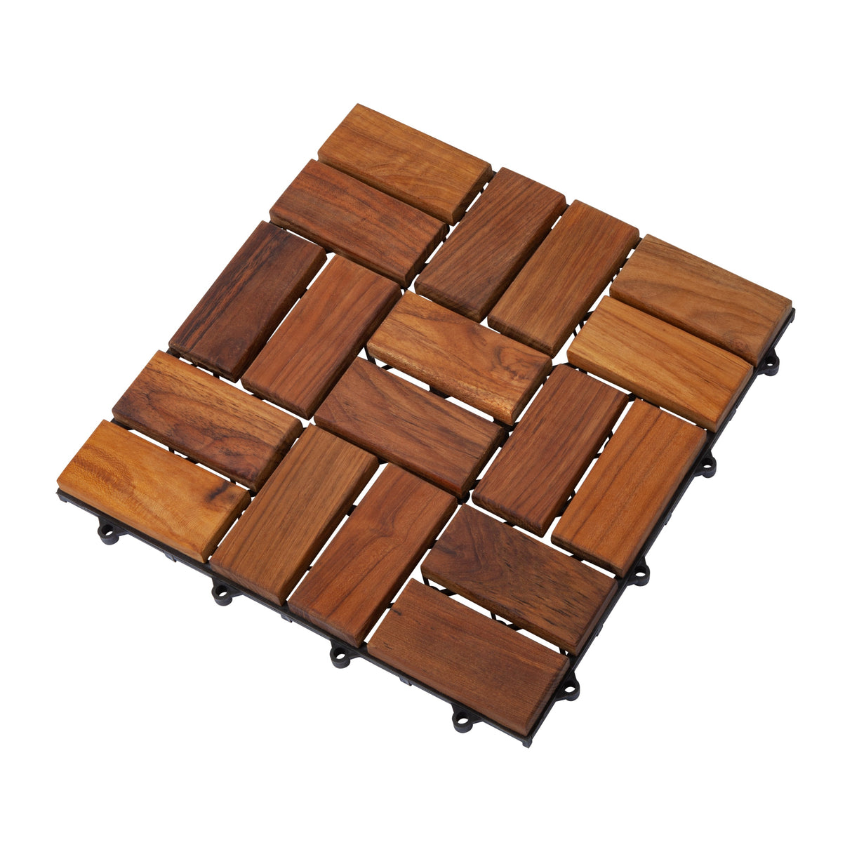 Calgary Oiled Teak Outdoor Interlocking Tiles-Floor Tile-Parc Decor