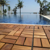 Calgary Oiled Teak Outdoor Interlocking Tiles-Floor Tile-Parc Decor