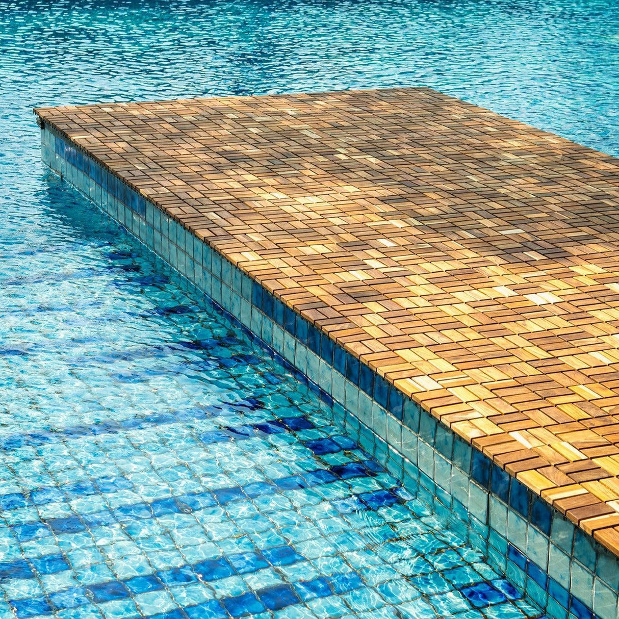 Calgary Oiled Teak Outdoor Interlocking Tiles-Floor Tile-Parc Decor