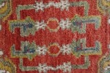 Cali Hand Knotted Turkish Design Rust And Blue Wool Rug