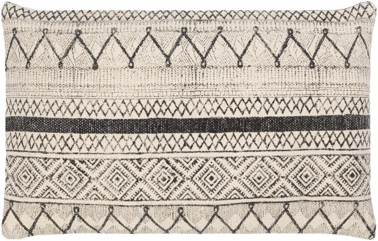 Calliope Monochrome Patterned Throw Pillow-Throw Pillows-Parc Decor