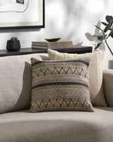 Calliope Monochrome Patterned Throw Pillow-Throw Pillows-Parc Decor