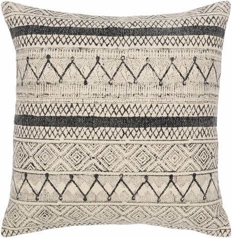 Calliope Monochrome Patterned Throw Pillow-Throw Pillows-Parc Decor