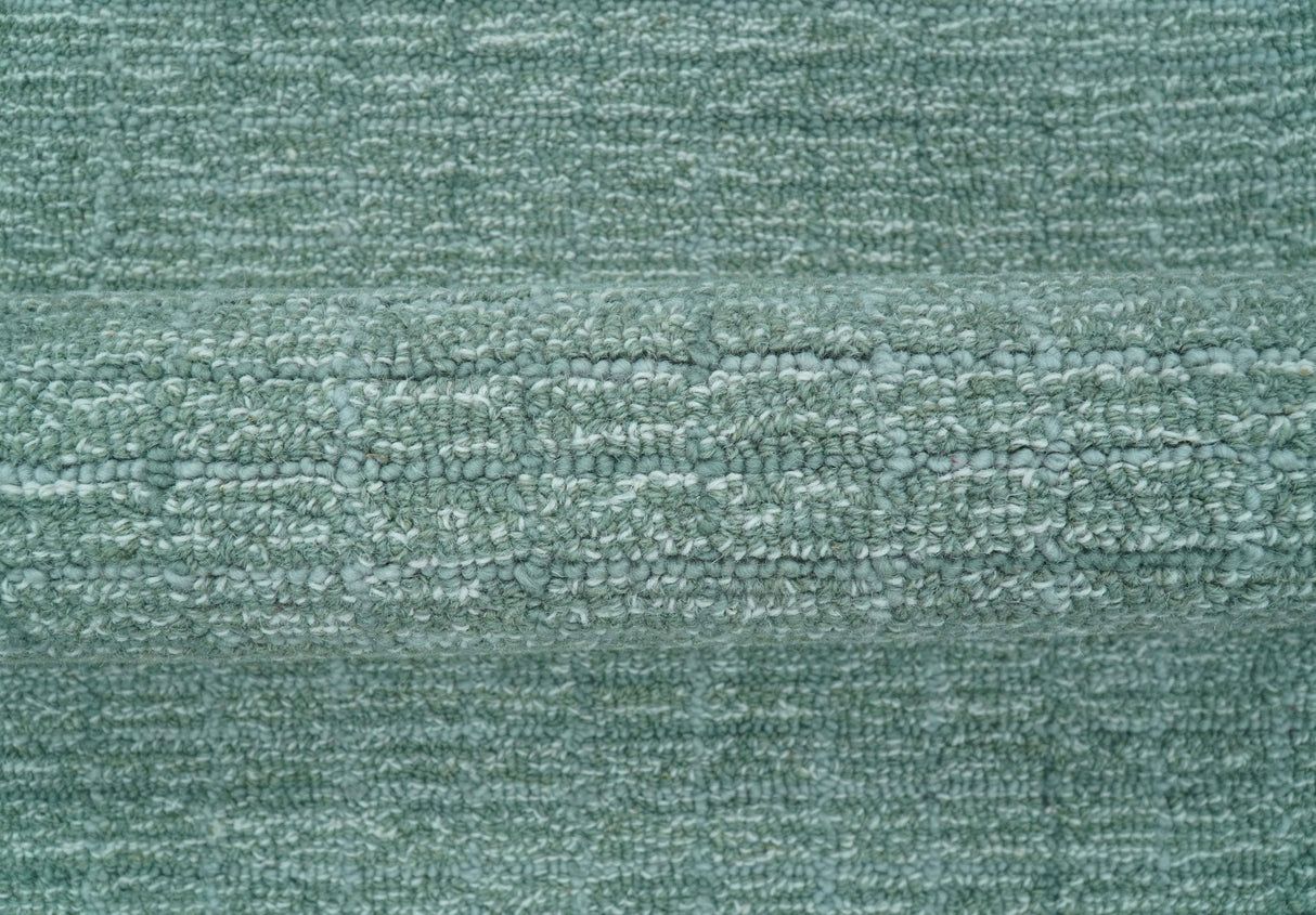 Cam Custom Made Modern Style Teal Hand Tufted Wool Rug