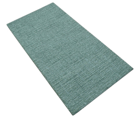 Cam Custom Made Modern Style Teal Hand Tufted Wool Rug
