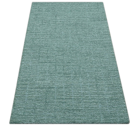 Cam Custom Made Modern Style Teal Hand Tufted Wool Rug