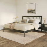 Cama Mid-Century Modern Solid Wood Spindle Bedframe-Bedroom-Parc Decor