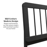 Cama Mid-Century Modern Solid Wood Spindle Bedframe-Bedroom-Parc Decor