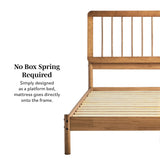 Cama Mid-Century Modern Solid Wood Spindle Bedframe-Bedroom-Parc Decor