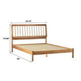 Cama Mid-Century Modern Solid Wood Spindle Bedframe-Bedroom-Parc Decor