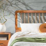 Cama Mid-Century Modern Solid Wood Spindle Bedframe-Bedroom-Parc Decor