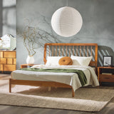 Cama Mid-Century Modern Solid Wood Spindle Bedframe