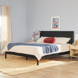 Cama Slatted Headboard Mid-Century Modern Solid Wood Bed-Bedroom-Parc Decor