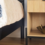 Cama Slatted Headboard Mid-Century Modern Solid Wood Bed-Bedroom-Parc Decor