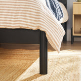 Cama Slatted Headboard Mid-Century Modern Solid Wood Bed-Bedroom-Parc Decor