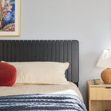 Cama Slatted Headboard Mid-Century Modern Solid Wood Bed-Bedroom-Parc Decor