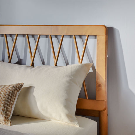 Cama X Spindle Mid-Century Modern Solid Wood Bed-Bedroom-Parc Decor